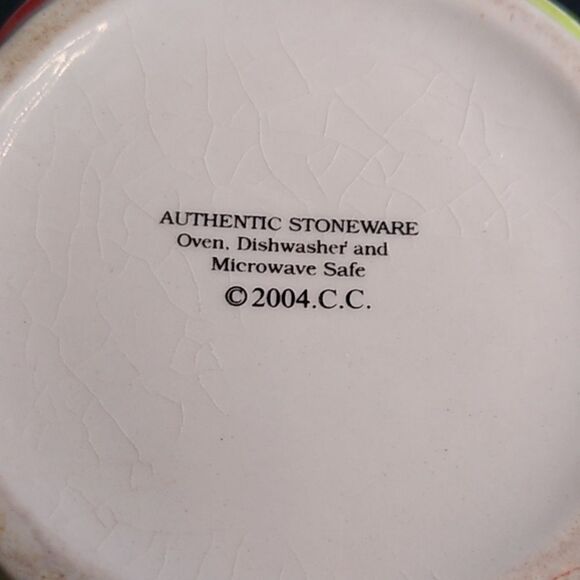 Flip Flop Sandals Stoneware Mug Blue Polk a dots/Flowers Cottagecore - Picture 6 of 7